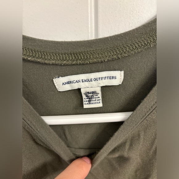 American Eagle crop top, size small, color army green - Picture 2 of 3